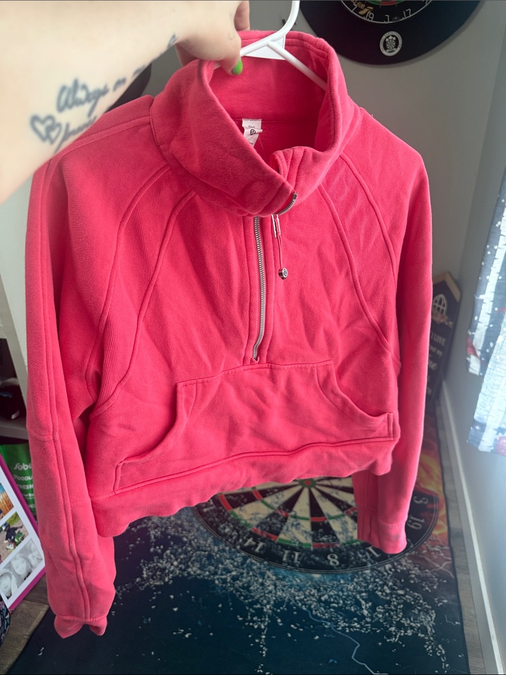 lululemon athletica Bright Pink Half-Zip Fleece Pullover